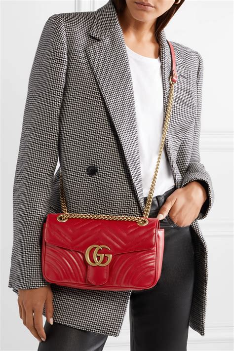 gucci marmont bag black and red|Gucci Marmont bag small size.